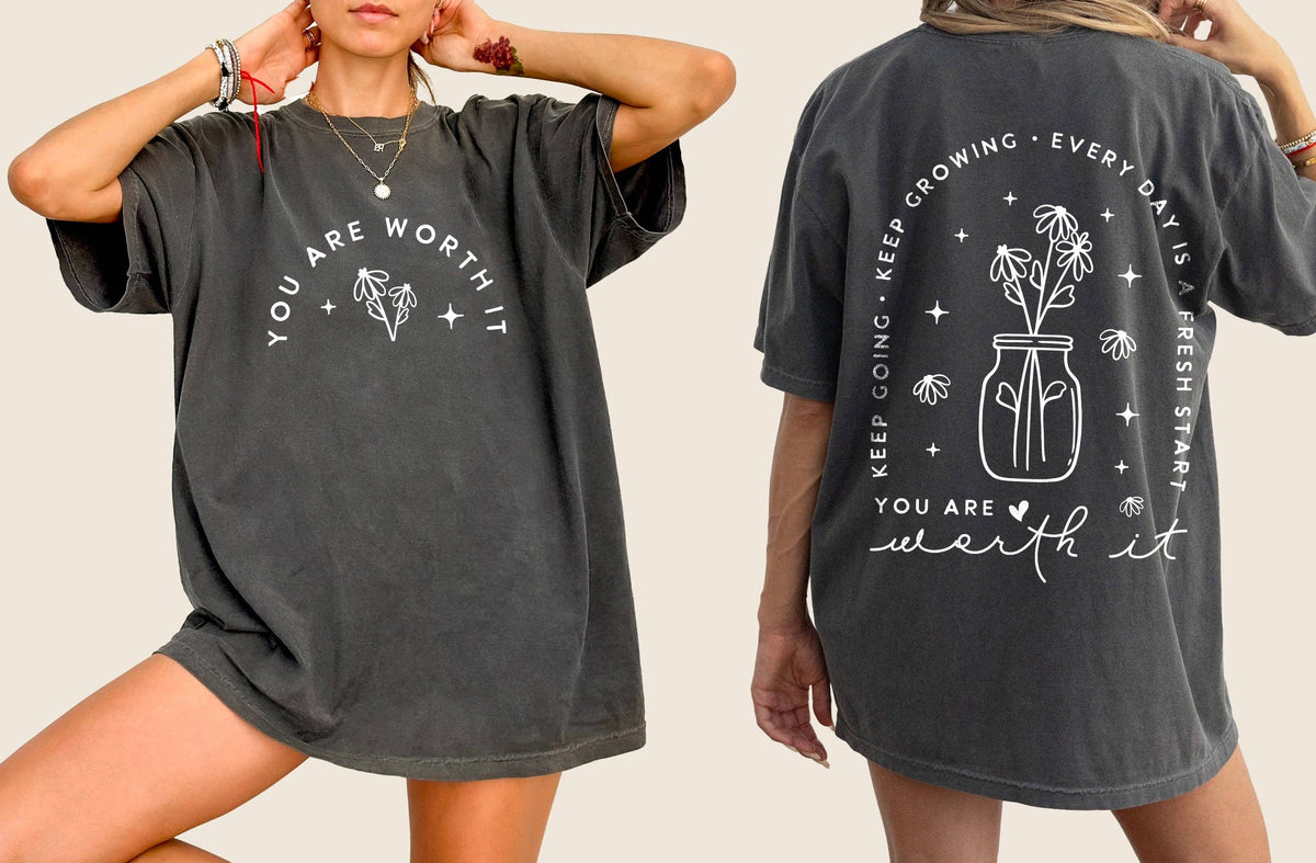 Positive Aesthetic Self Care & Mental Health Tshirt Unisex , , , Long Sleeve Tee