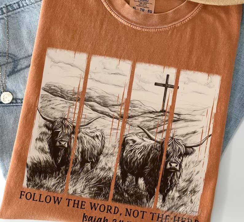 Follow the Word Not the Herd Comfort Colors Tee Unisex , , , Long Sleeve Tee