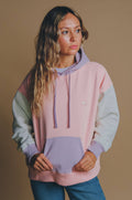 Women's Oversized Color Block Pink Unisex , , , Long Sleeve Tee