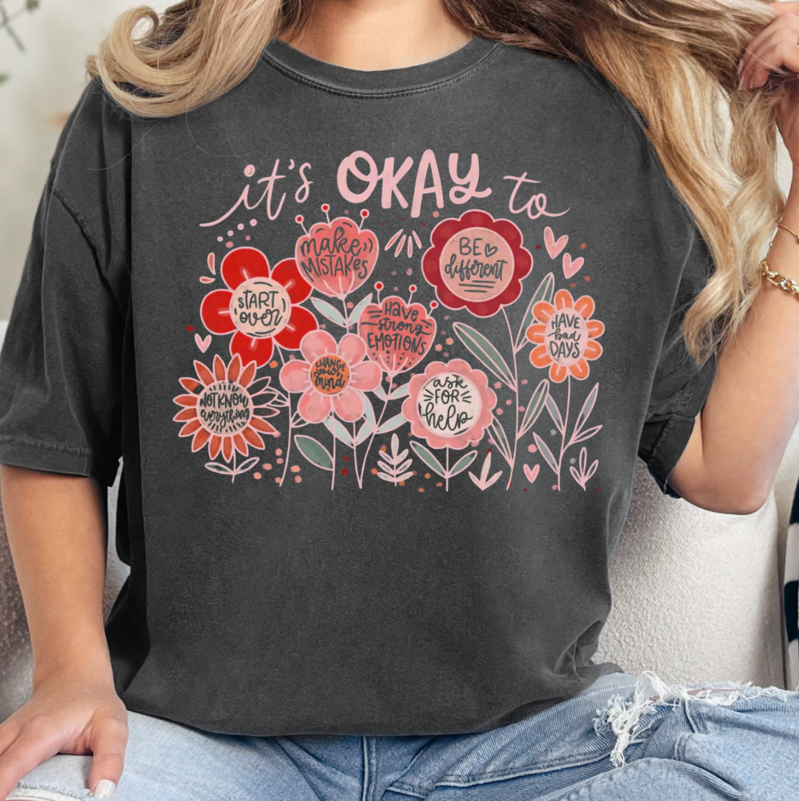 It's Ok To Comfort Color Tee Unisex , , , Long Sleeve Tee