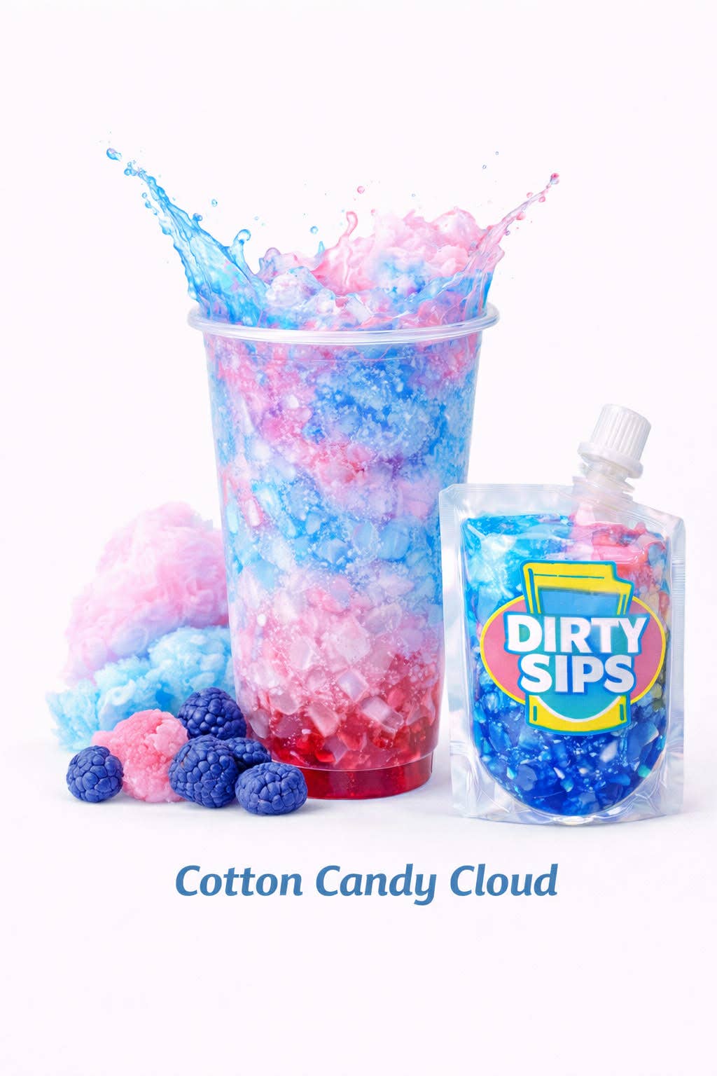 Cotton Candy Cloud Dirty Sips Unisex , , , Long Sleeve Tee