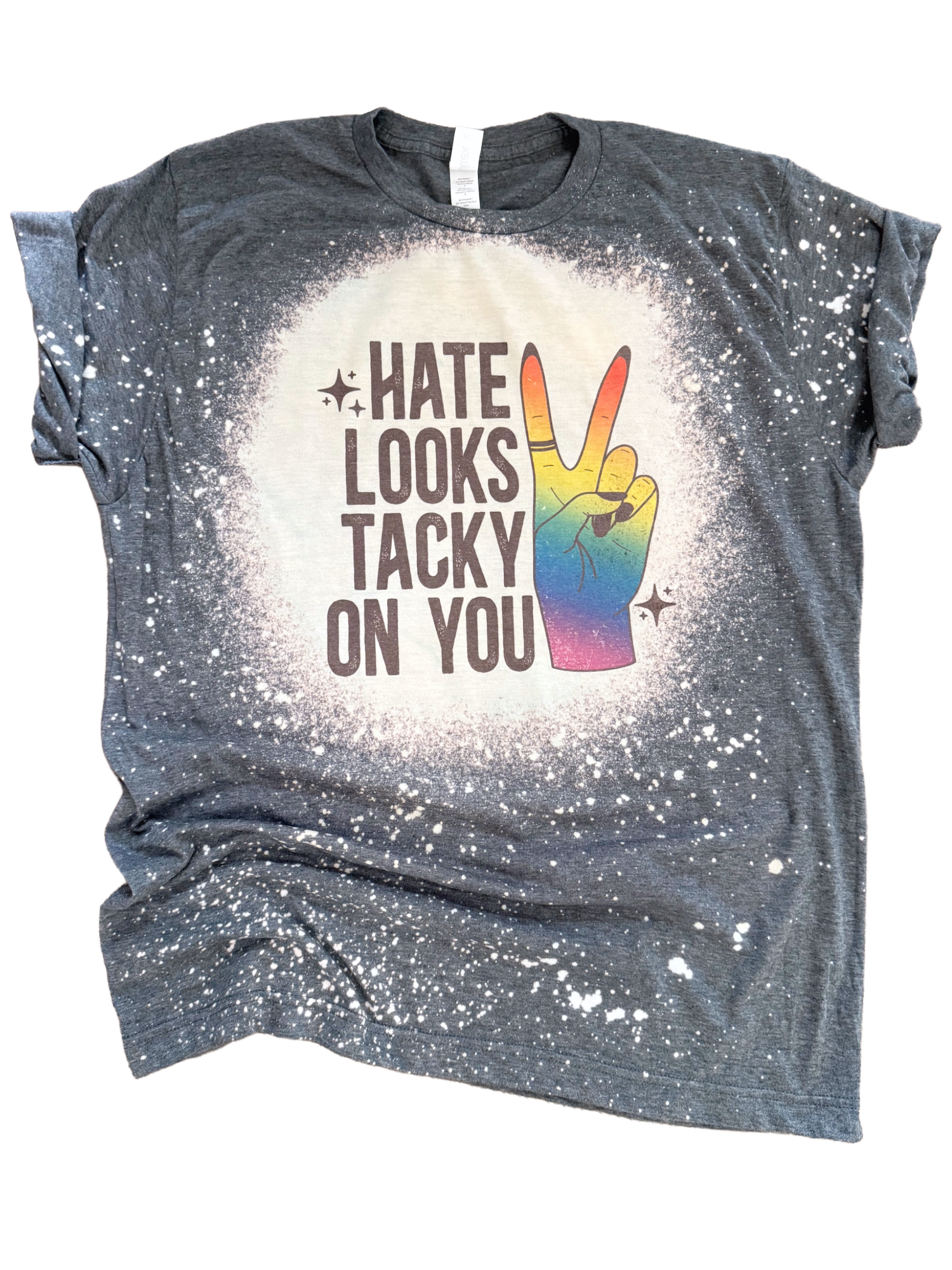 Hate Looks Tacky On You Bleached Pride Tee Unisex , , , Long Sleeve Tee