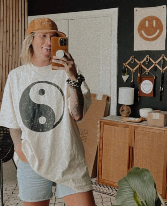 Yin Yang Boho Graphic Tee - Ivory