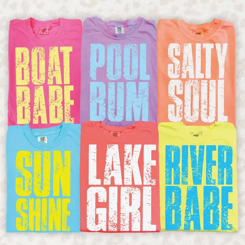 Pool River Sunshine Boat Lake Comfort Colors Unisex , , , Long Sleeve Tee