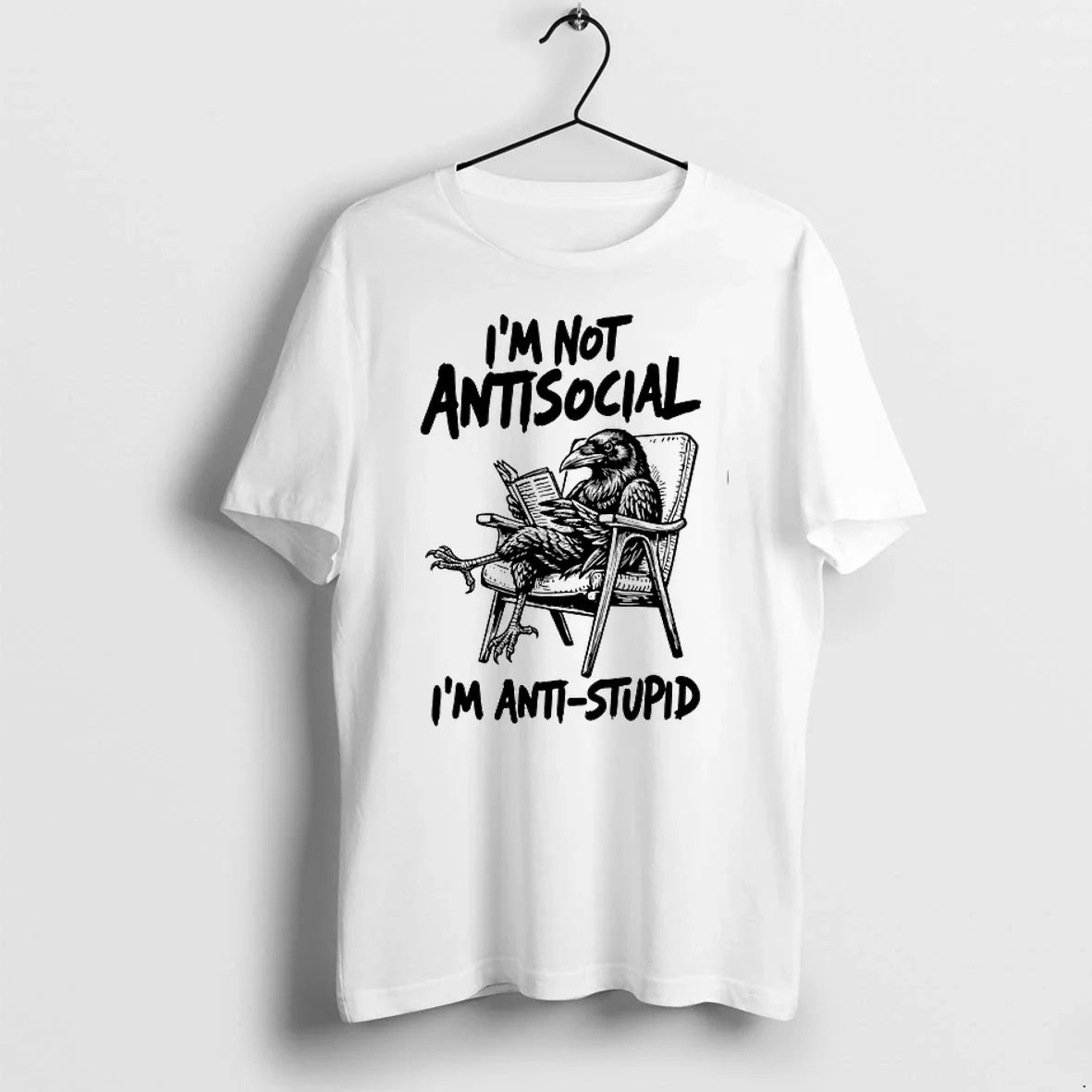 Crow Im Not Antisocial Im Anti Stupid 0 Tshirts Sweater Unisex , , , Long Sleeve Tee