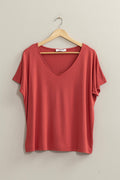 V Neck Dolman Short Sleeve Top Unisex , , , Long Sleeve Tee