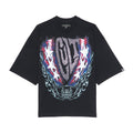 Cult's Oversized Short Sleeve Crew Neck Tee "Living the Dream" in Black Unisex , , , Long Sleeve Tee