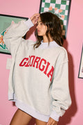 IT2594-GEORGIA | 'georgia&Ga' Reversible Mockneck Unisex , , , Long Sleeve Tee