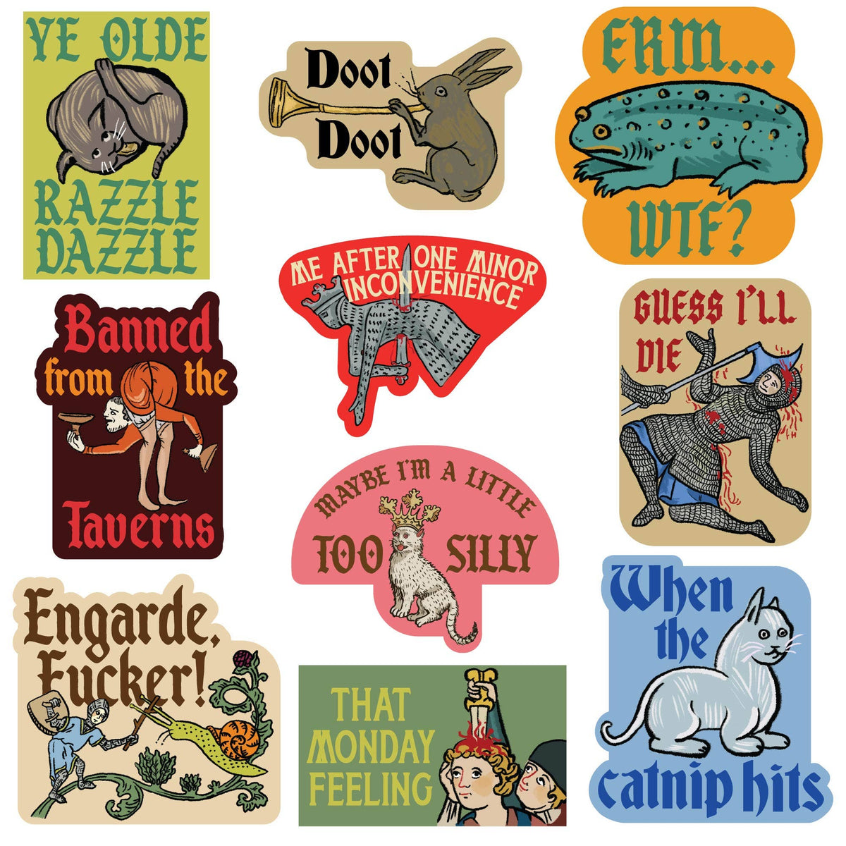 Medieval Stickers Unisex , , , Long Sleeve Tee