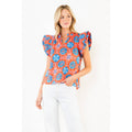 Floral Print Ruffle Sleeve Top Unisex , , , Long Sleeve Tee