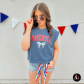 America Garment-Dyed Muscle Tee - Faded Navy Unisex , , , Long Sleeve Tee