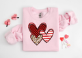 Leopard Heart Crew Neck Sweaters Unisex , , , Long Sleeve Tee