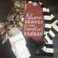 Autumn Leaves Pumpkins Please Bella Canvas Tee Unisex , , , Long Sleeve Tee