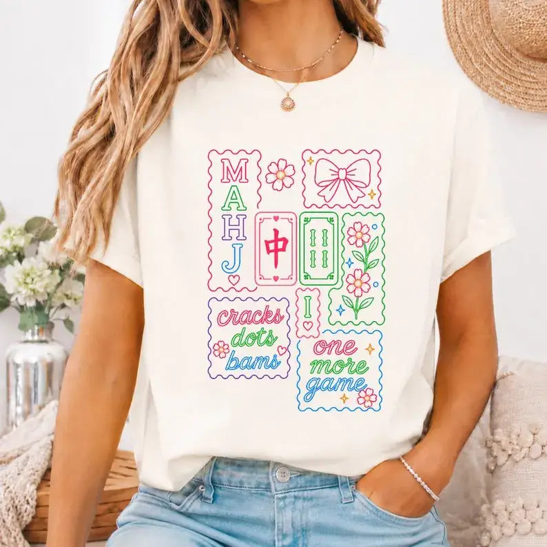 Mahjong Social Club Comfort Colors Unisex , , , Long Sleeve Tee