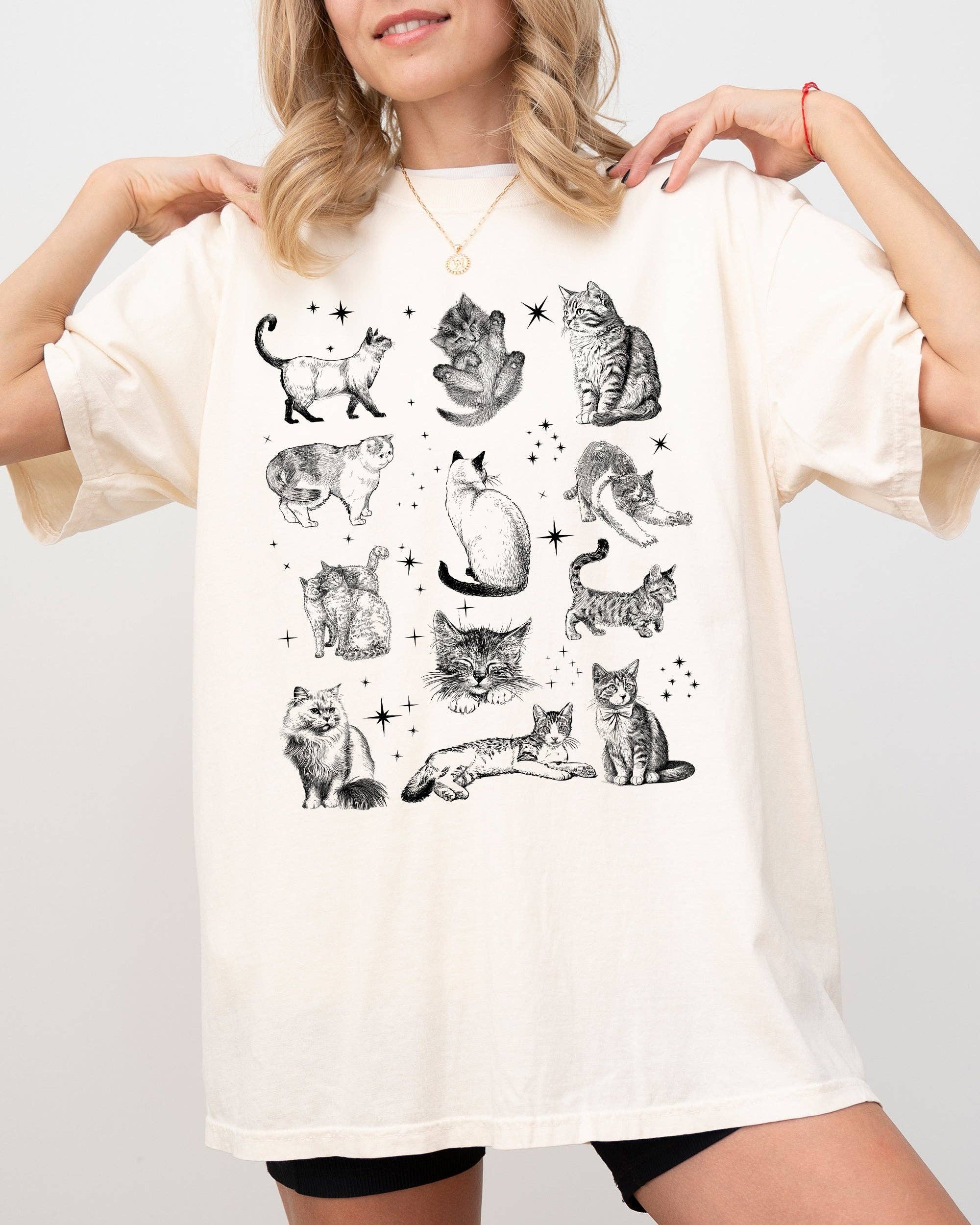 Magical Cats Vintage Kitten Tarot Sparkles, Halloween Shirt Unisex , , , Long Sleeve Tee