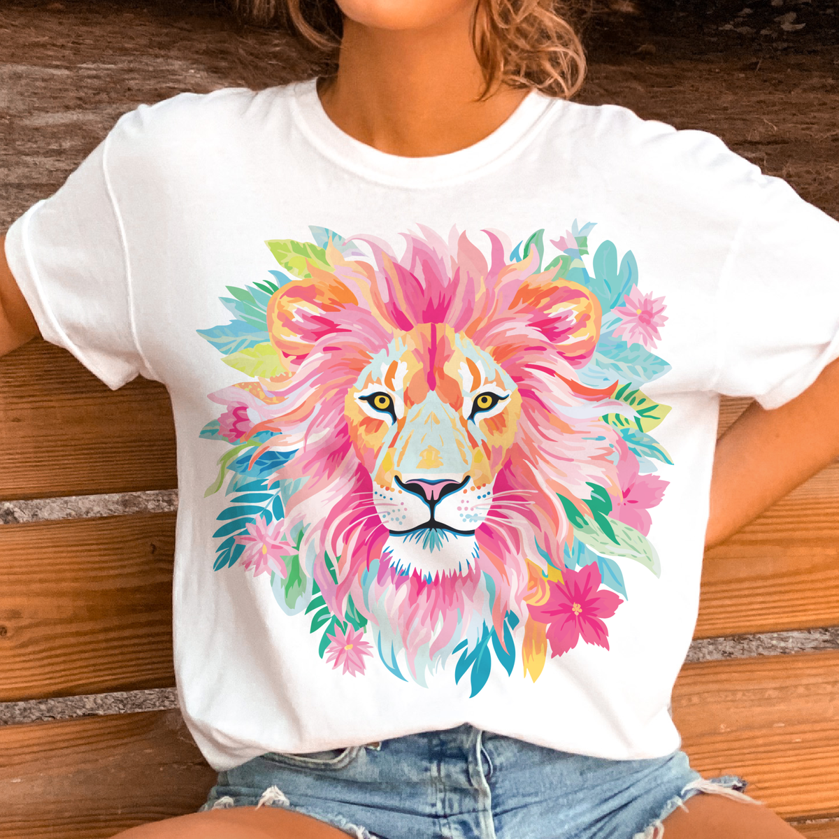 Lion Preppy Lily Animal Zoo Gift Shop Resort Graphic Tee Unisex , , , Long Sleeve Tee