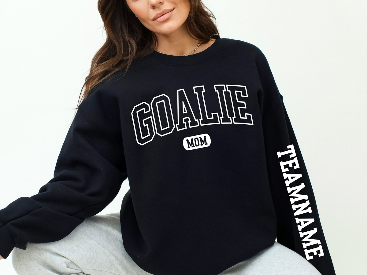 Custom Goalie Mom Crewneck Unisex , , , Long Sleeve Tee