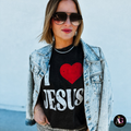 I Heart Jesus Black Graphic Tee Unisex , , , Long Sleeve Tee