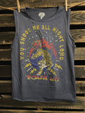 You Shook Me Relaxed Distressed Rolled Sleeve Muscle Top Unisex , , , Long Sleeve Tee