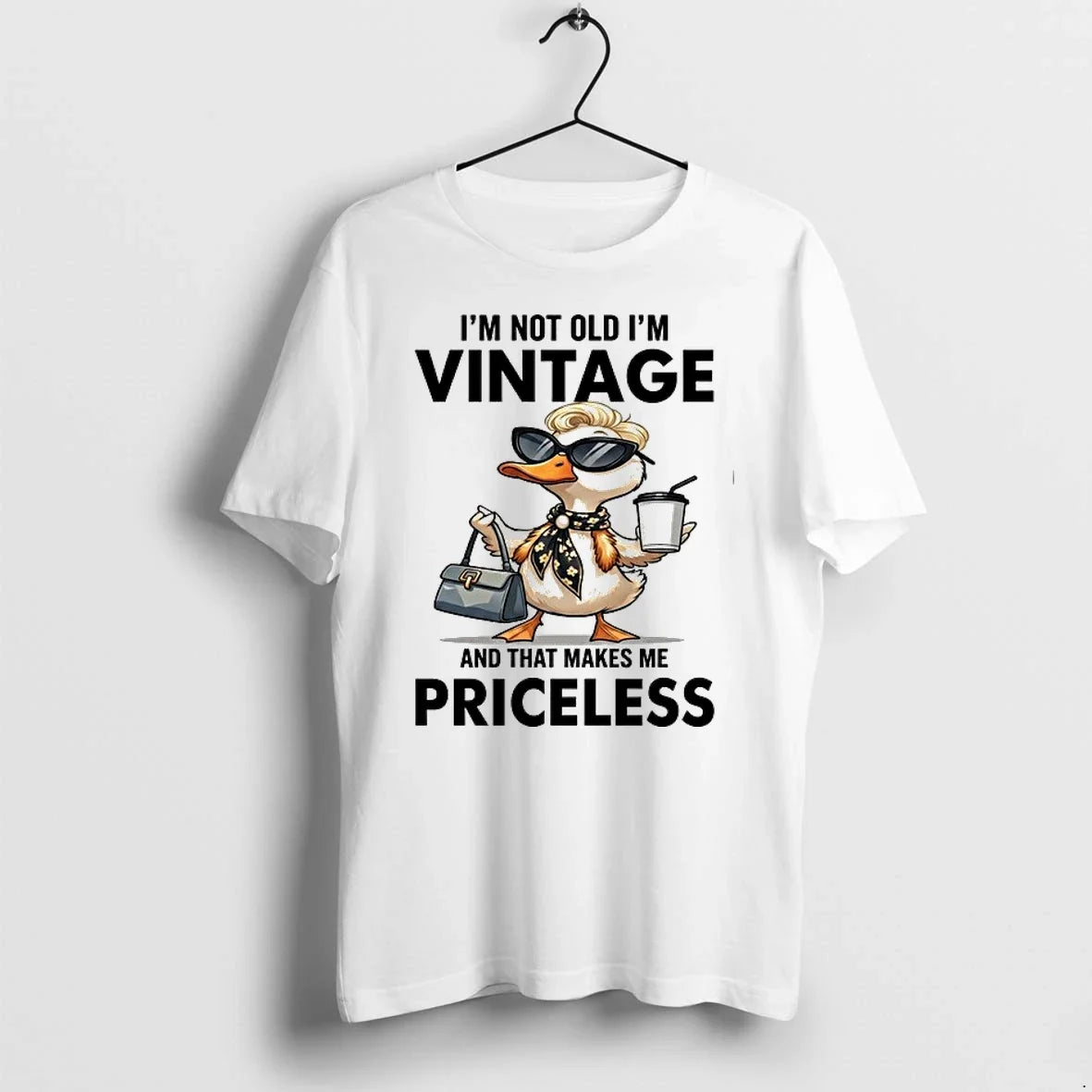 Duck Im Not Old Im Vintage And That Makes Me Priceless 0 Tshirts Sweater Unisex , , , Long Sleeve Tee