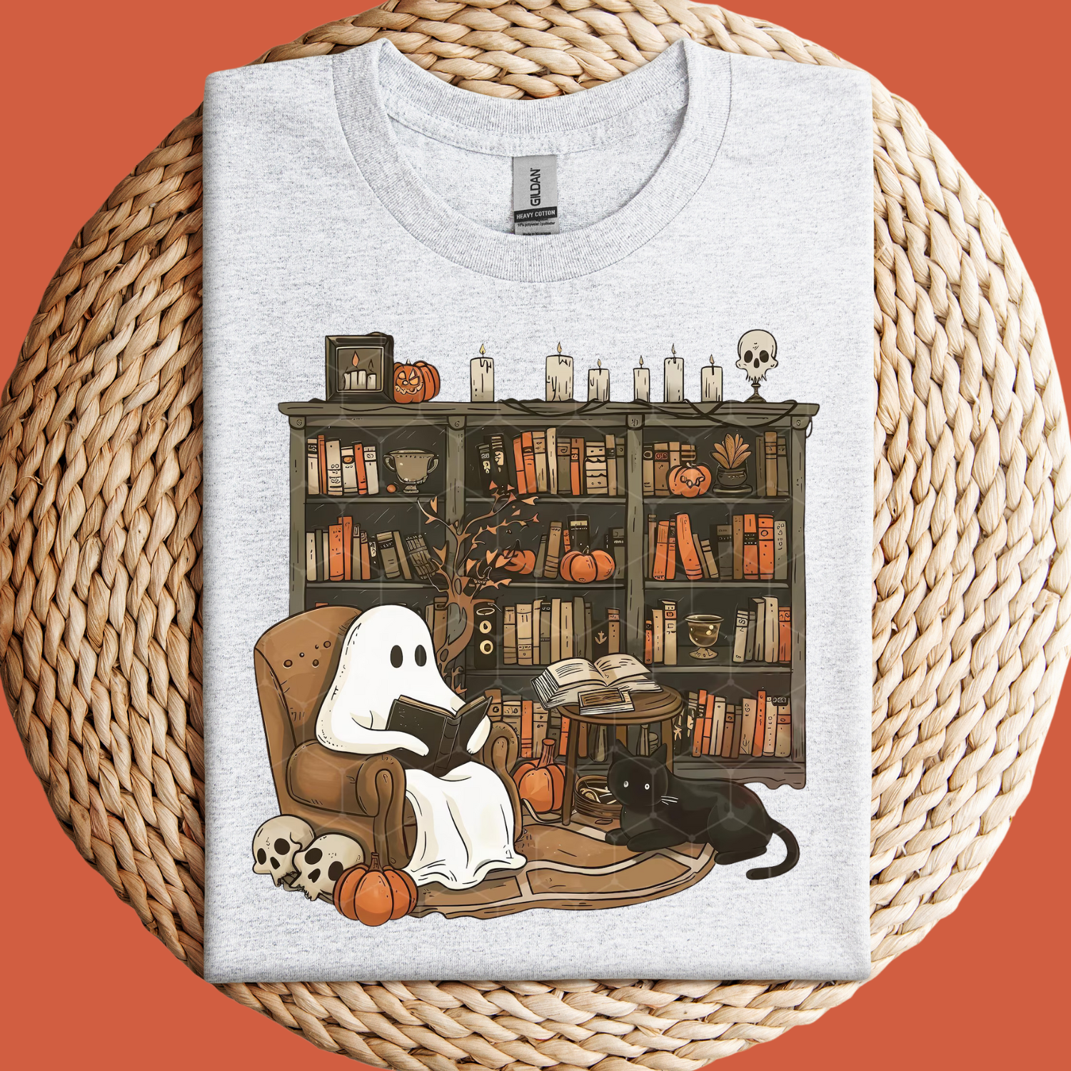 Ghost Reading Halloween Shirt Unisex , , , Long Sleeve Tee