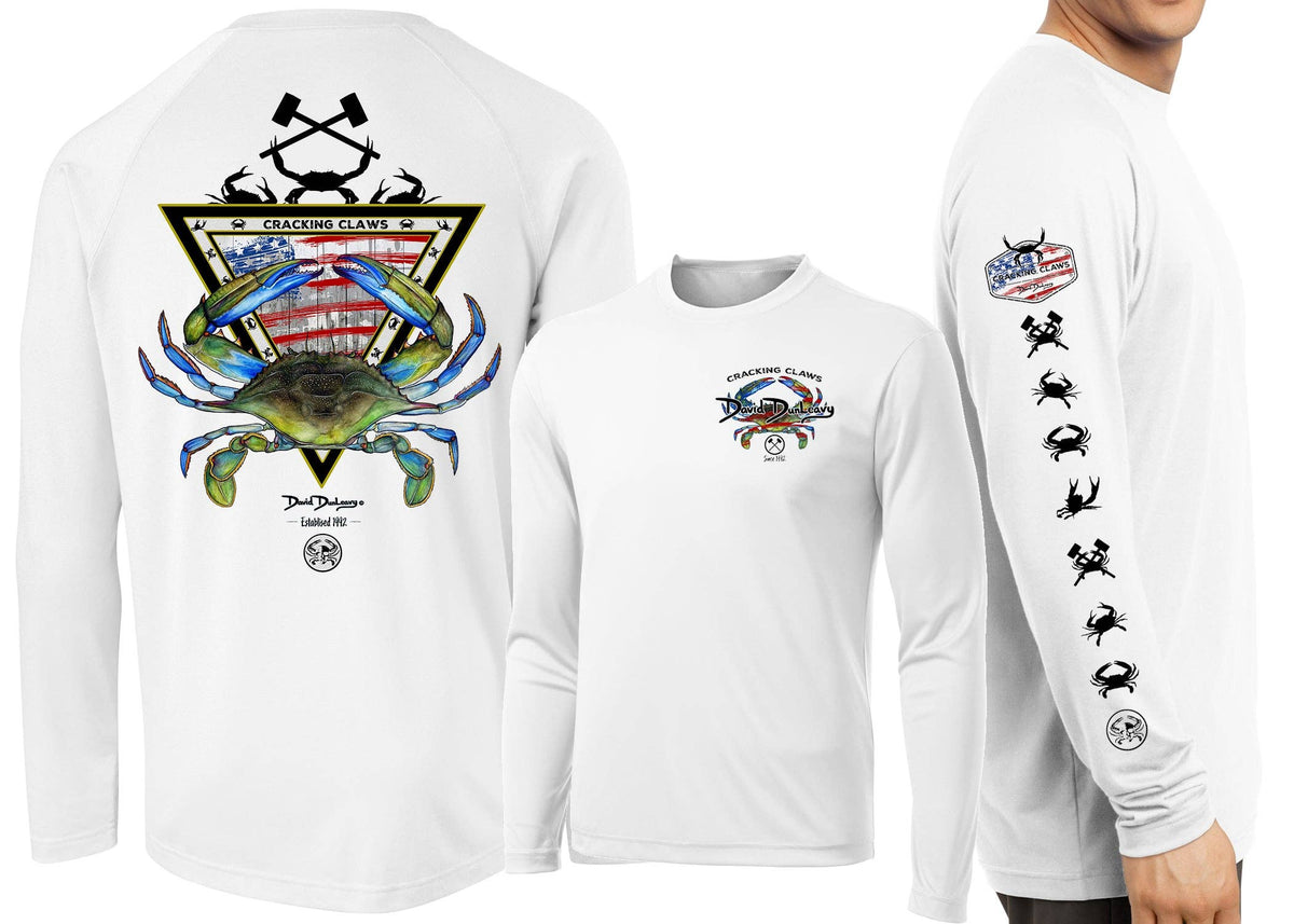 Men’S Performance American Blue Crab Long Sleeve Unisex , , , Long Sleeve Tee