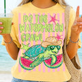 Watermelon Crawl Turtle Comfort Colors Summer Unisex , , , Long Sleeve Tee