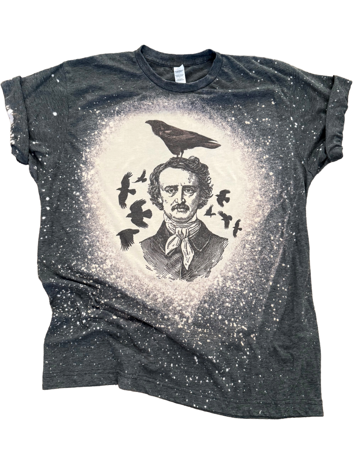 Poe Raven Bleached Tee Unisex , , , Long Sleeve Tee