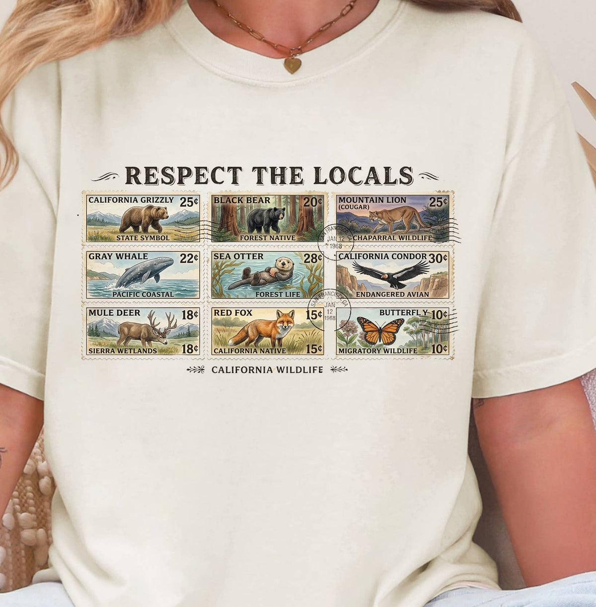 Respect the Locals California Wildlife Vintage – National Park Animal Graphic Tee Unisex , , , Long Sleeve Tee