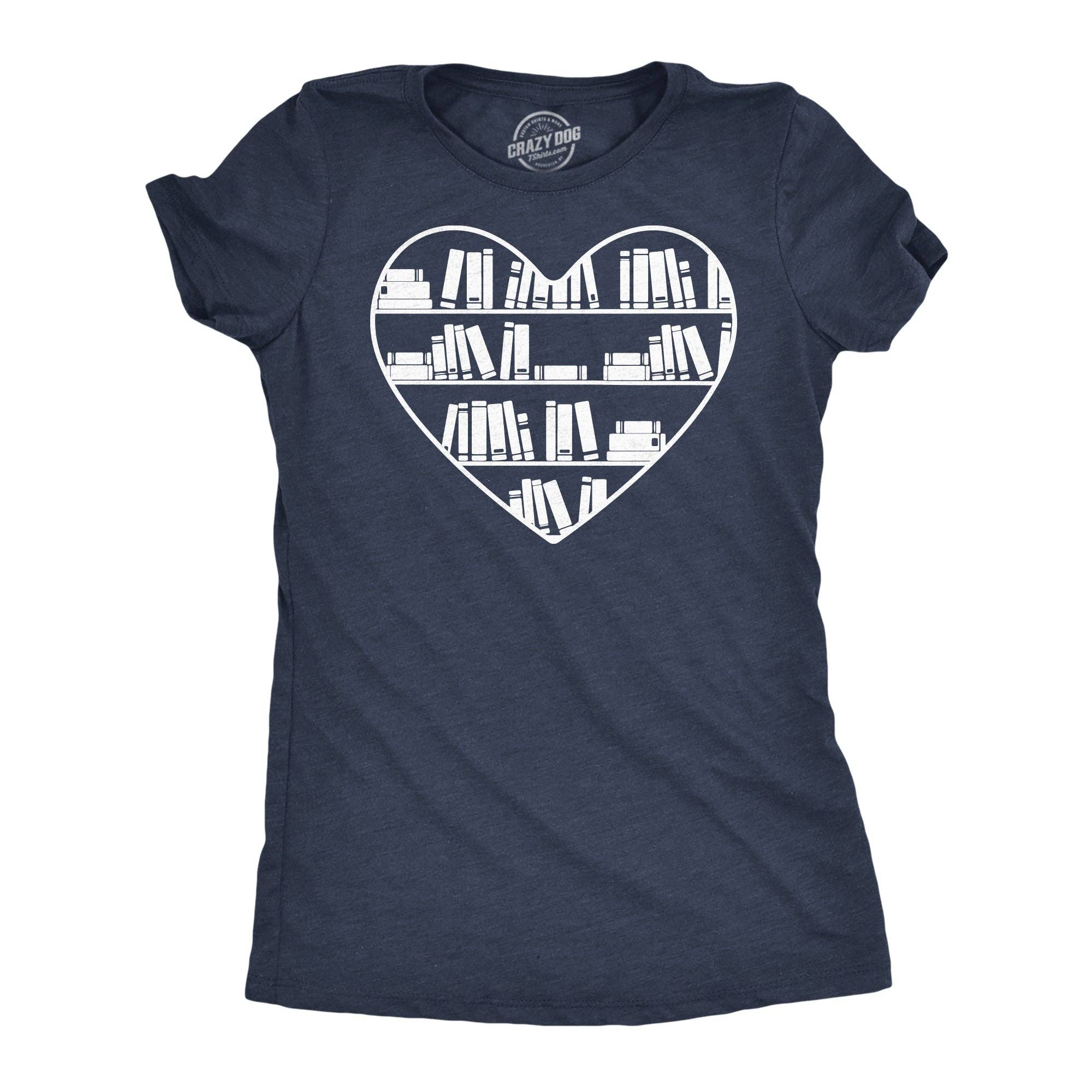 Bookshelf Heart Women's T Shirt Unisex , , , Long Sleeve Tee
