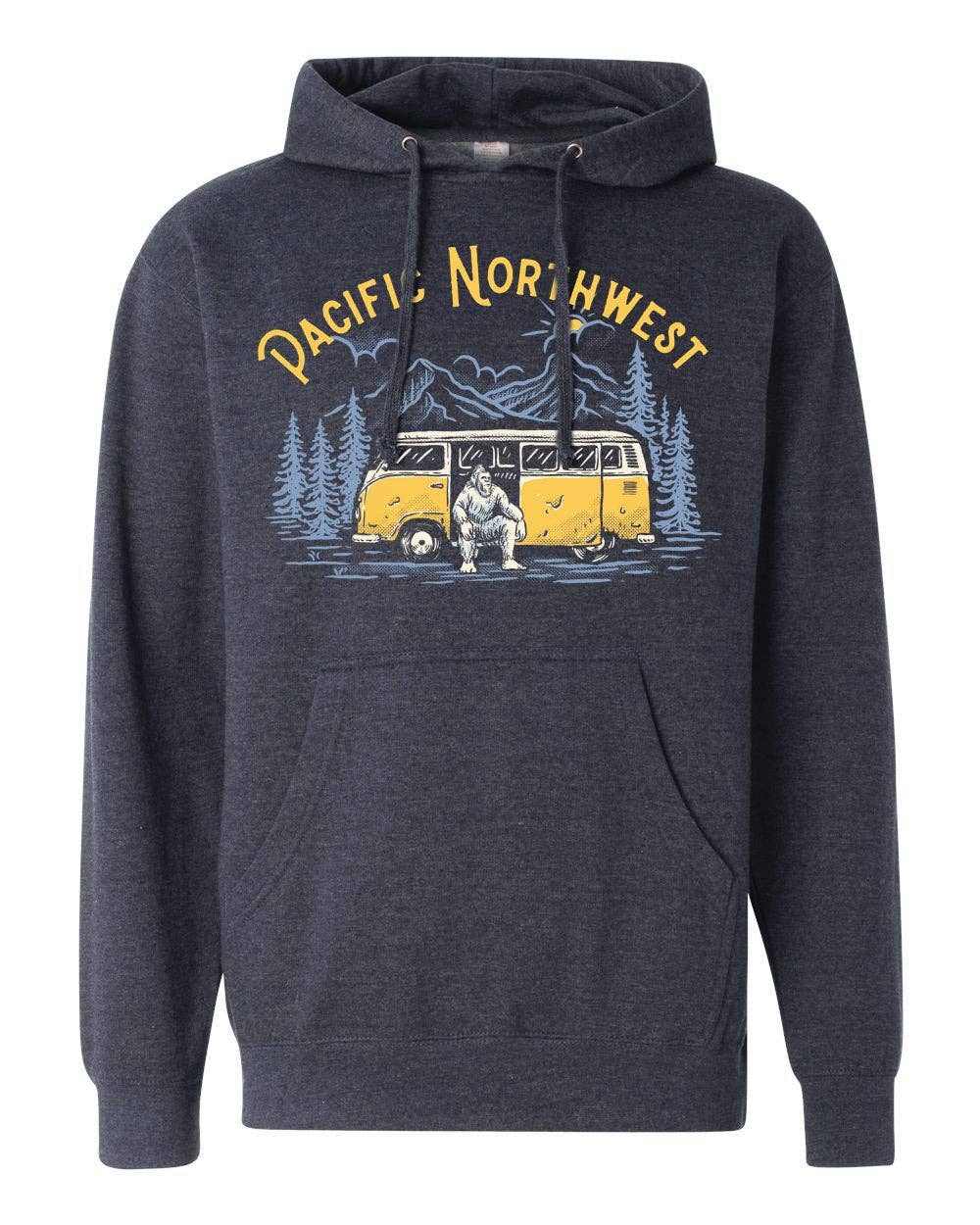 Sasquatch Bus Navy Unisex , , , Long Sleeve Tee