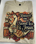 Raised On Sweet Tea and Jesus / Unisex , , , Long Sleeve Tee