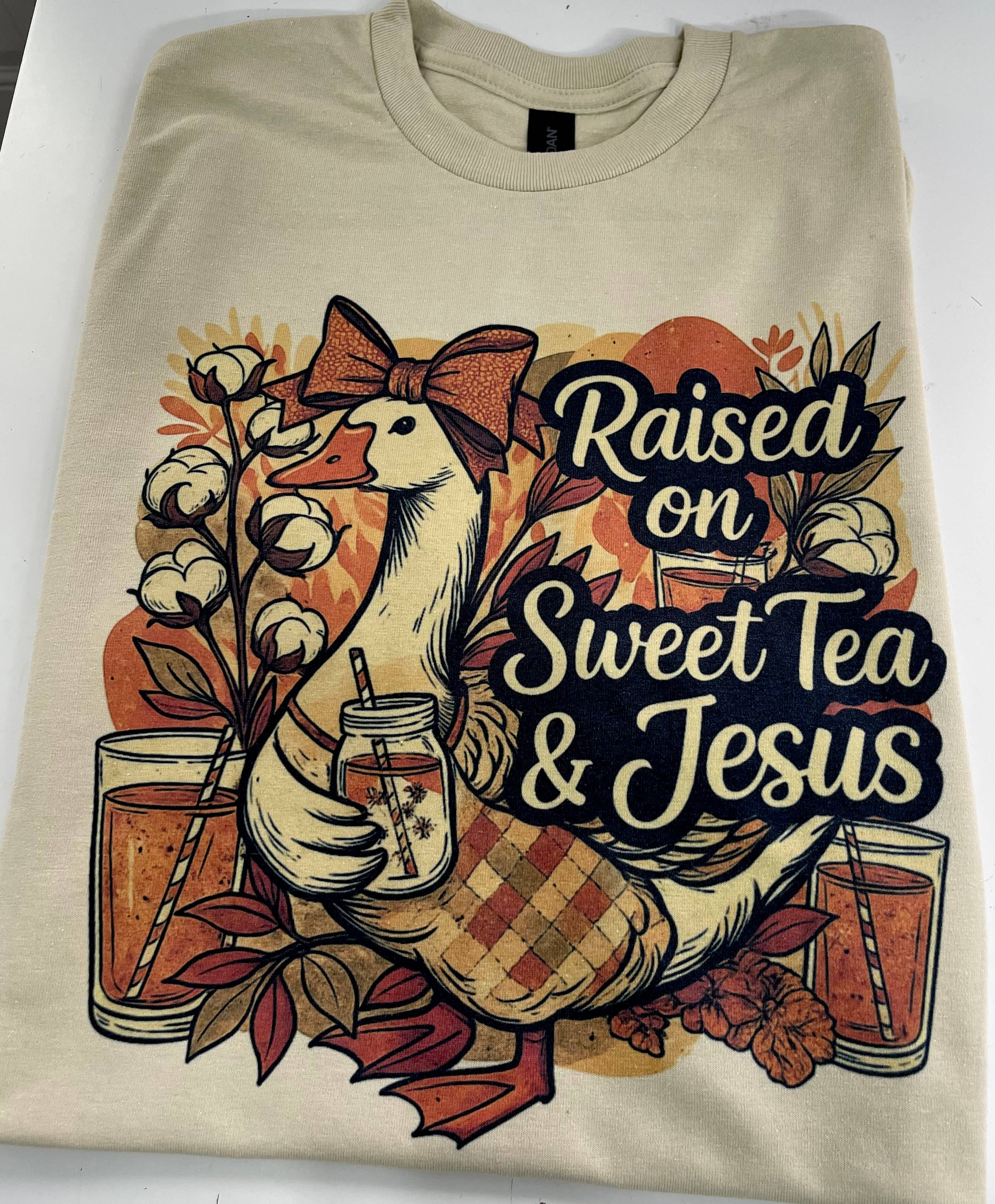 Raised On Sweet Tea and Jesus / Unisex , , , Long Sleeve Tee