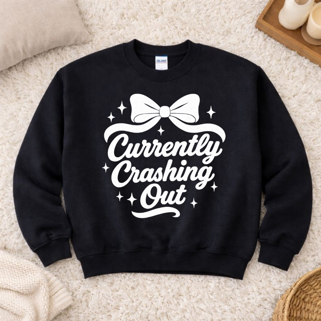Crashing Out Graphic Crewneck Unisex , , , Long Sleeve Tee