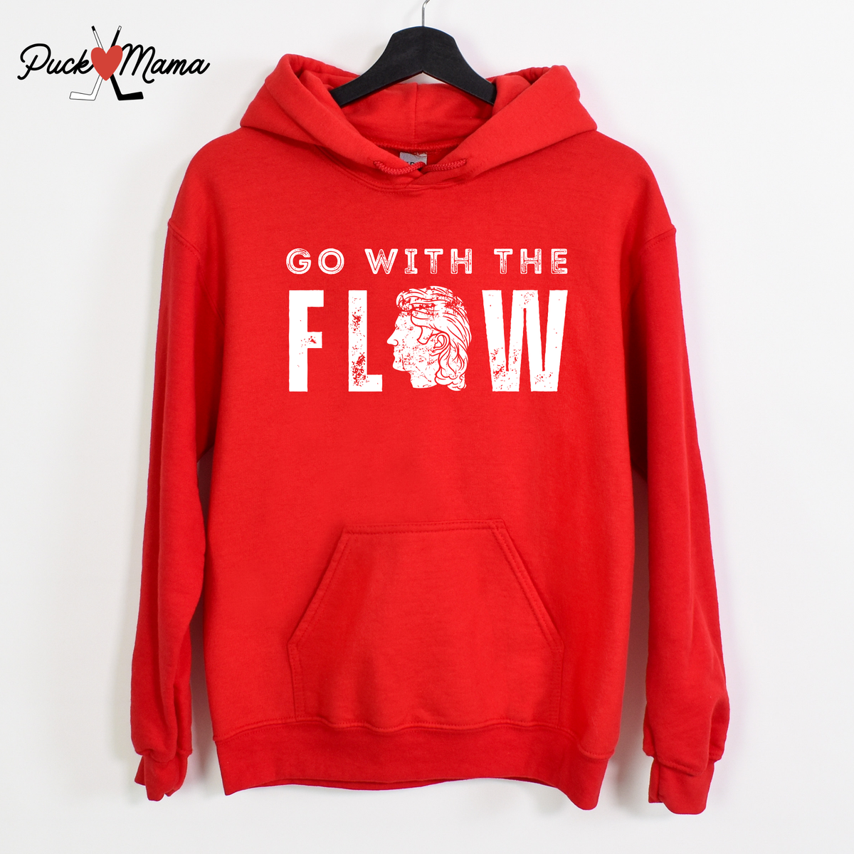 Go with the Flow Hockey Hooded Unisex , , , Long Sleeve Tee