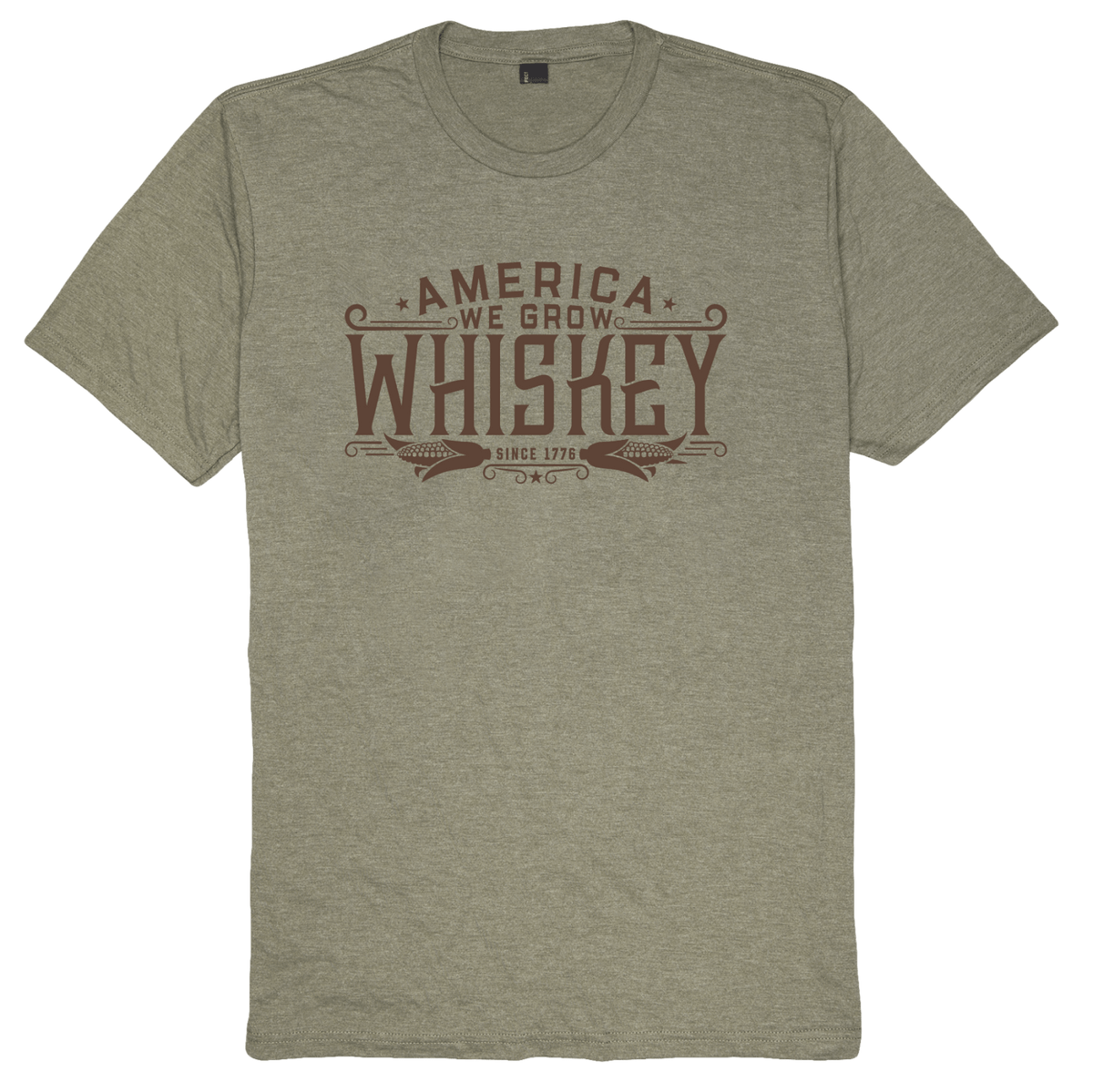 We Grow Whiskey Tee-Military Green Frost Unisex , , , Long Sleeve Tee