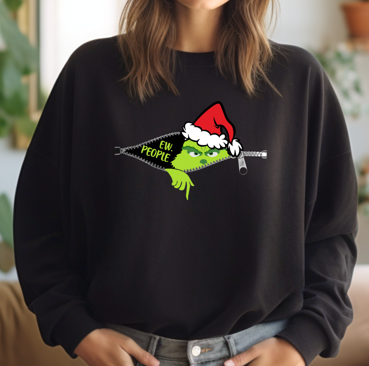 Ew People Grinch Crewneck Unisex , , , Long Sleeve Tee