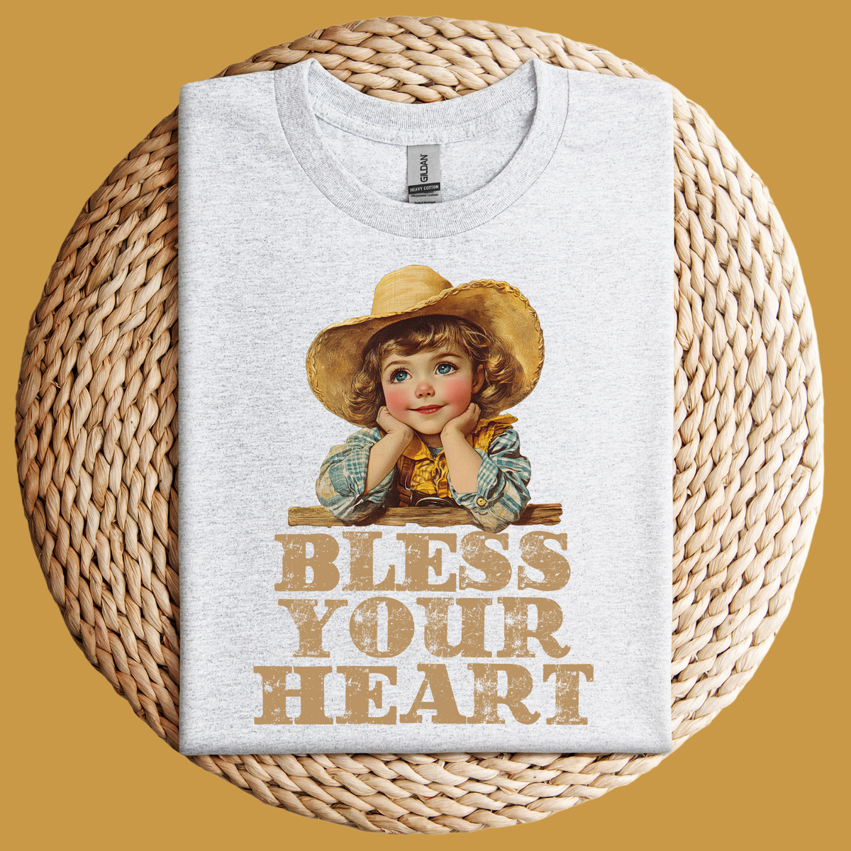 Bless Your Heart Vintage Girl Tshirt Unisex , , , Long Sleeve Tee