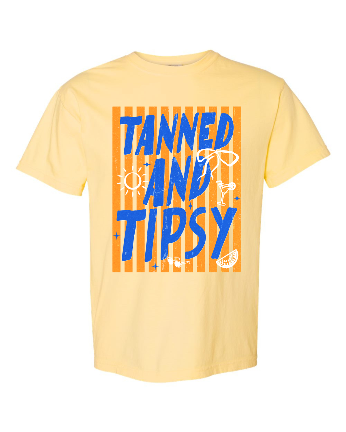 Tanned and Tipsy Graphic Unisex , , , Long Sleeve Tee