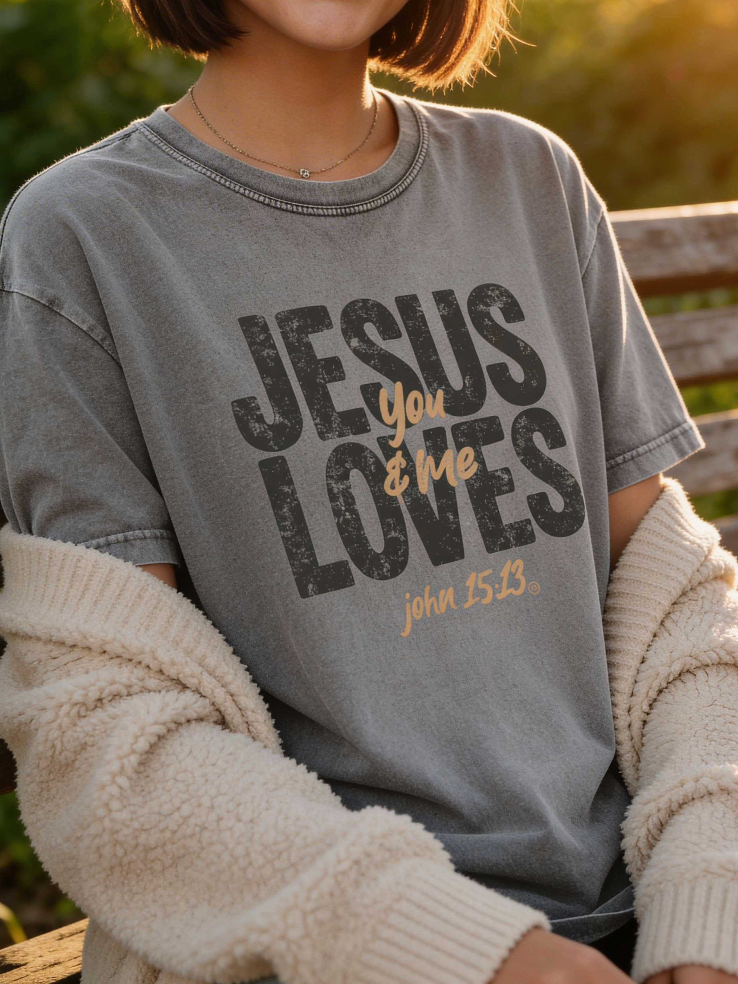 Jesus Loves You and Me Faith Tee Unisex , , , Long Sleeve Tee