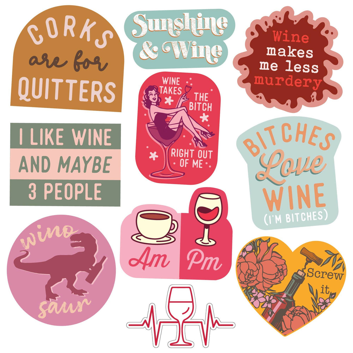 Wine Stickers Unisex , , , Long Sleeve Tee