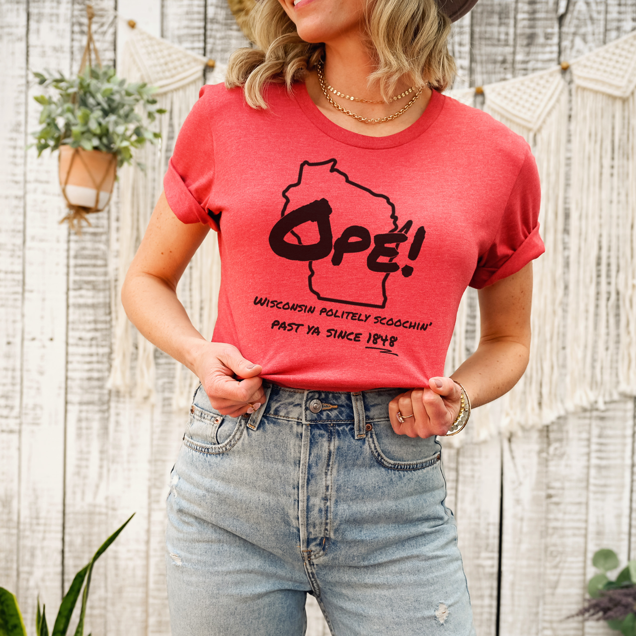 Ope! Wisconsin Unisex , , , Long Sleeve Tee