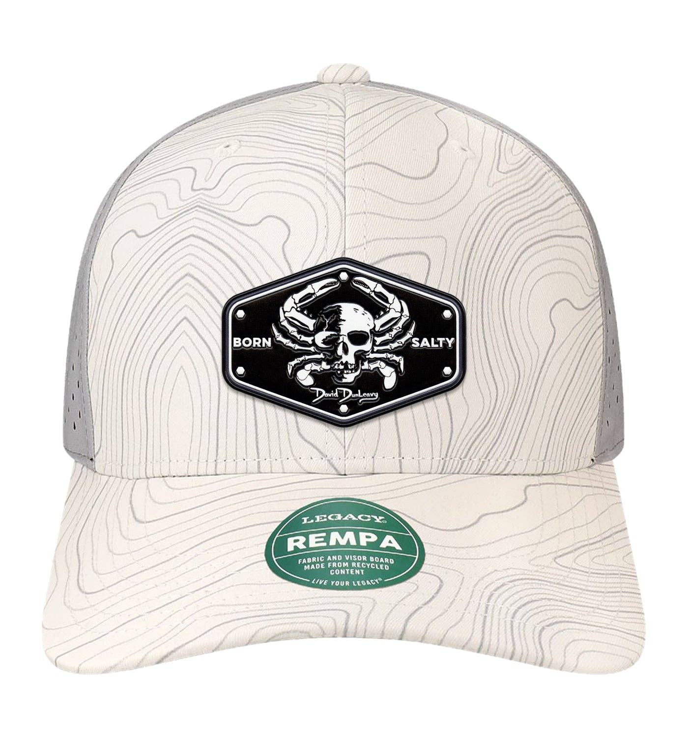 Born Salty Skull Crab Performance White Grey Topo Hat Unisex , , , Long Sleeve Tee