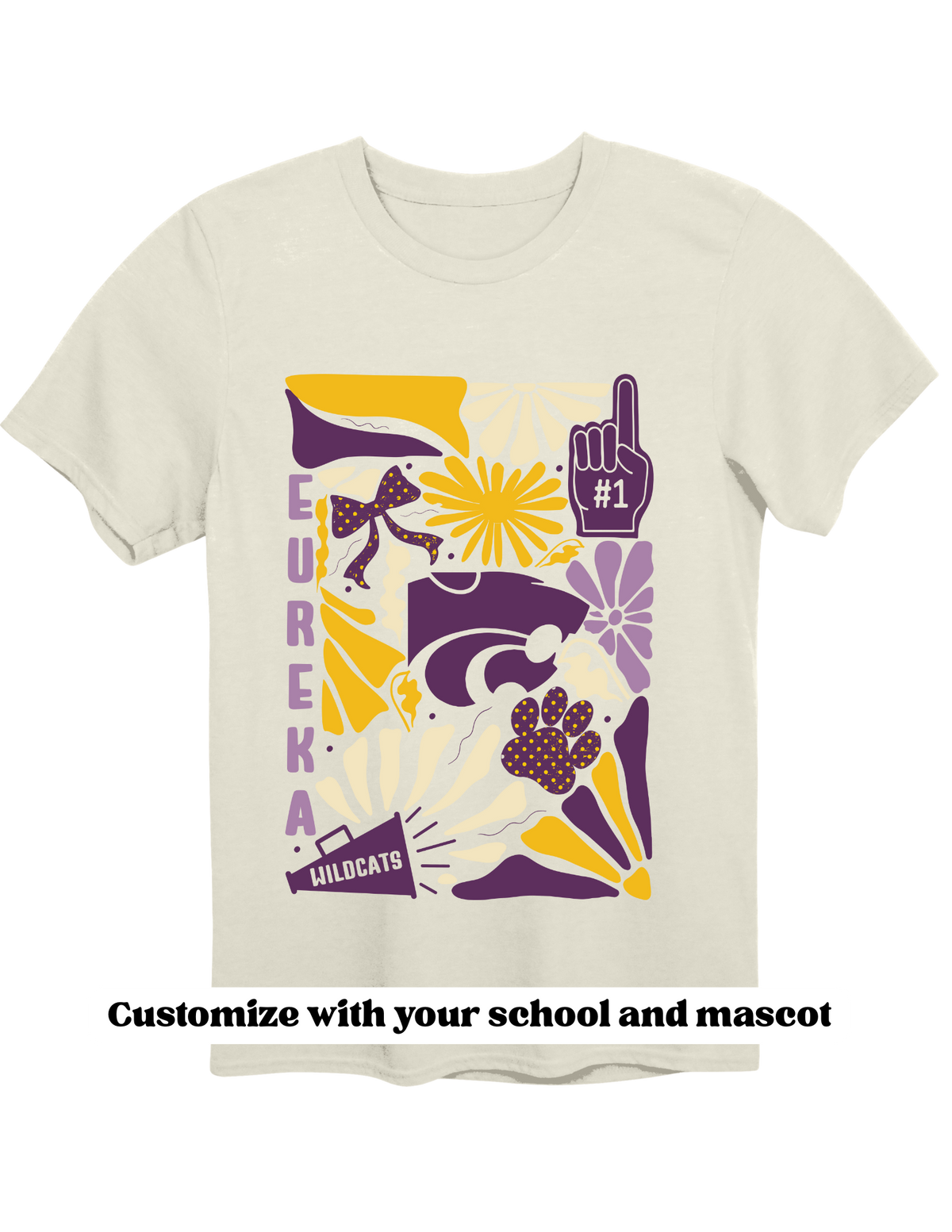 Boho Wildflower Custom Mascot School Spirit Shirt Unisex , , , Long Sleeve Tee