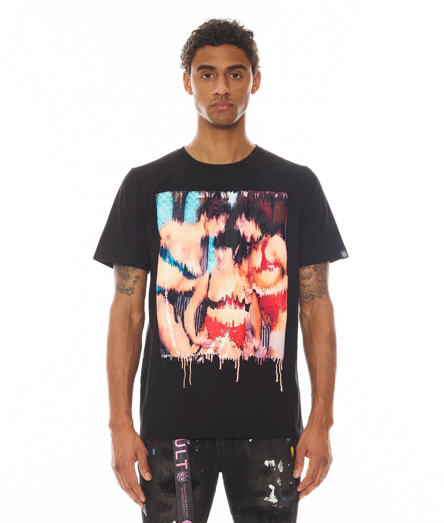 Short Sleeve Crew Neck Tee " S&D Rock N Roll" in Black Unisex , , , Long Sleeve Tee