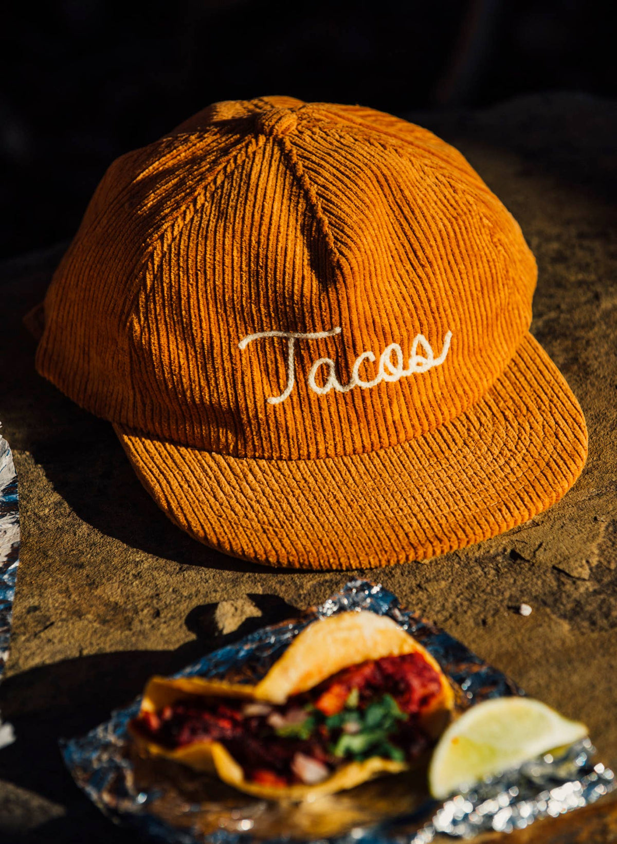 Tacos Chainstitch Rust Corduroy Hat, Western Unisex , , , Long Sleeve Tee