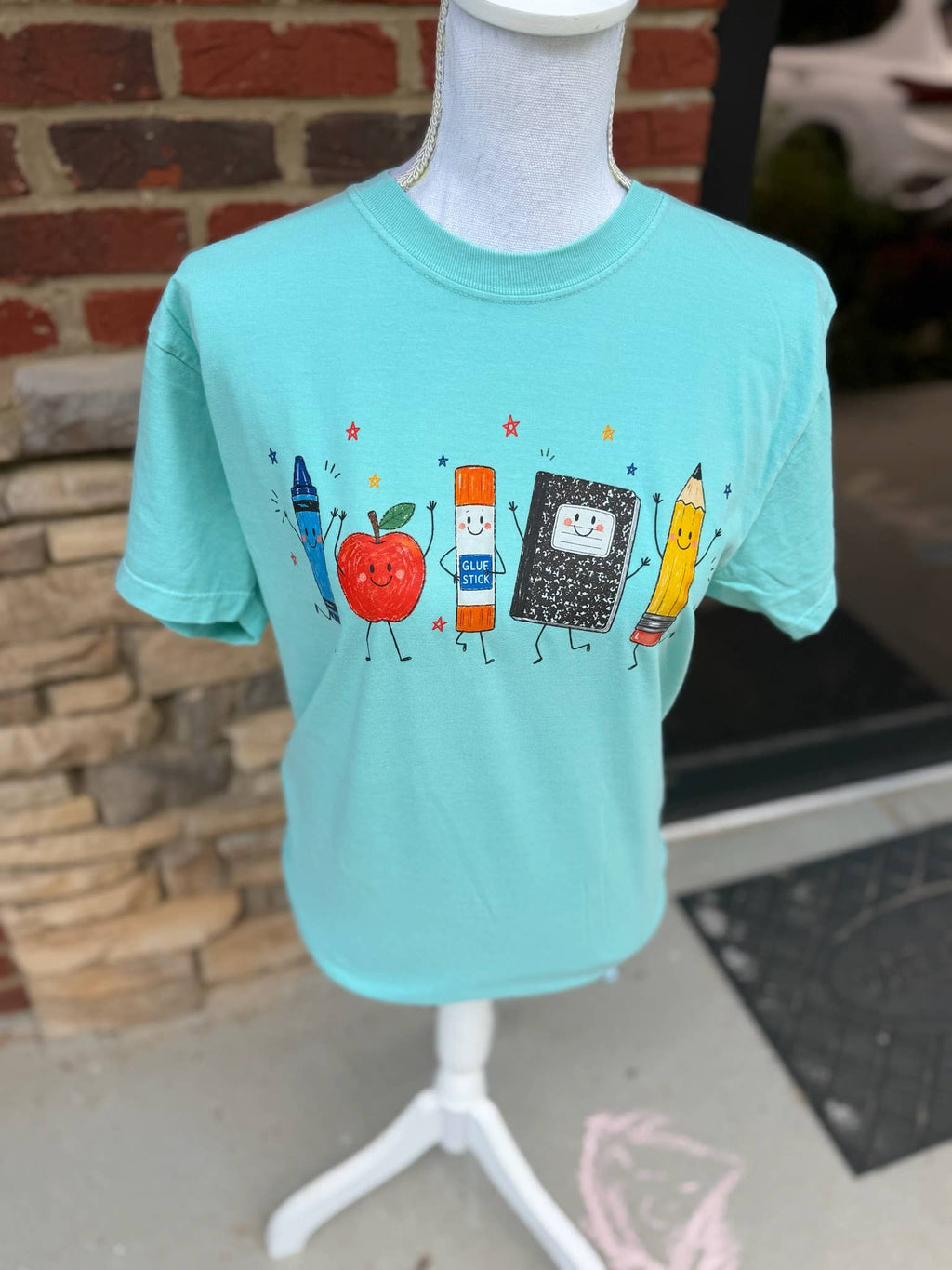 School Icons On Comfort Colors Chalky Mint