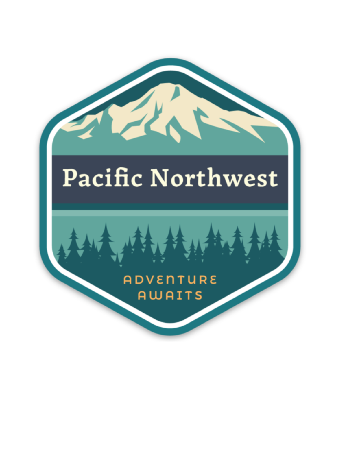 Adventure Awaits Sticker Blue Unisex , , , Long Sleeve Tee