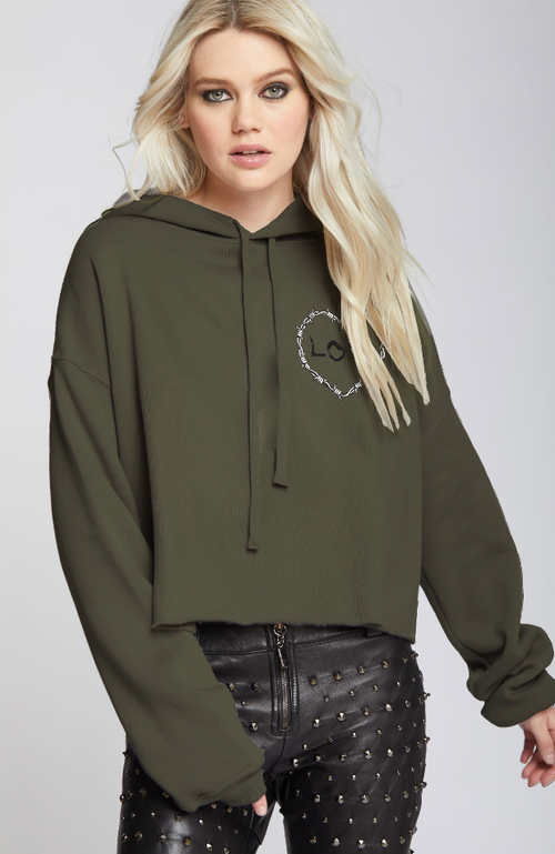 303821 - 1030 Love One Size Short Slv Graphic Hoodie