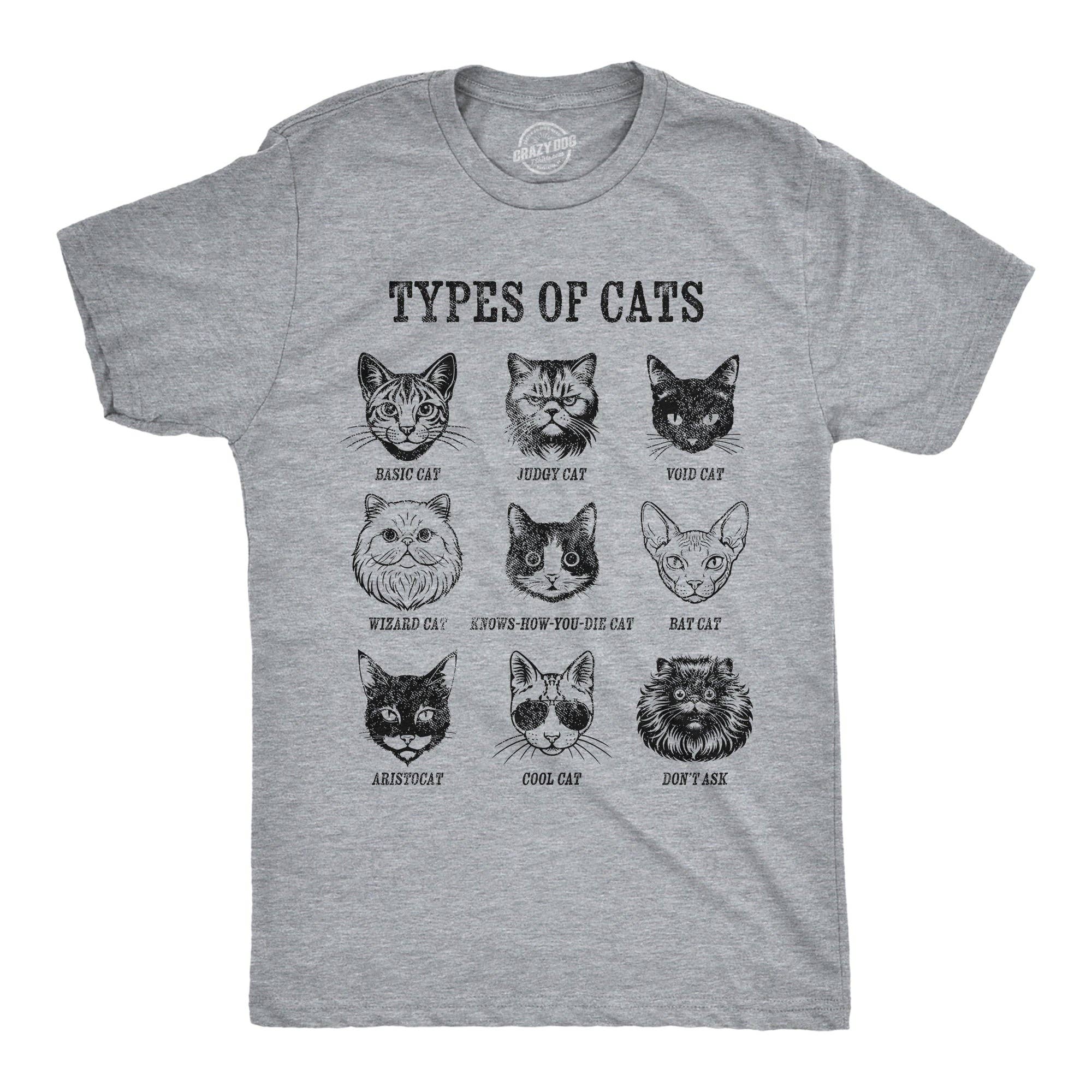 Types of Cat List Men's T Shirt Unisex , , , Long Sleeve Tee